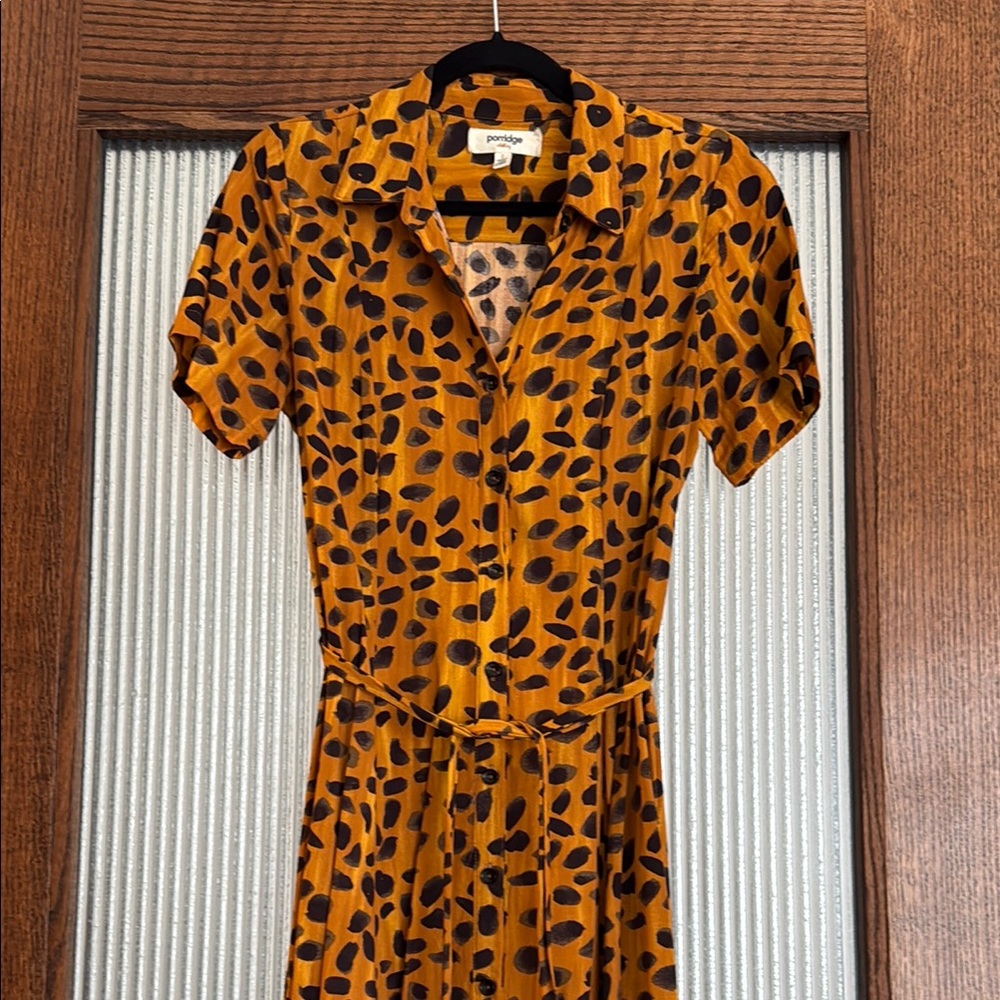 Women's Orange and Black Dress